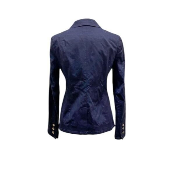 Tory Burch Lizzie Blazer Navy Blue Size 0 Tailored Jacket Excellent Condition - Picture 2 of 4